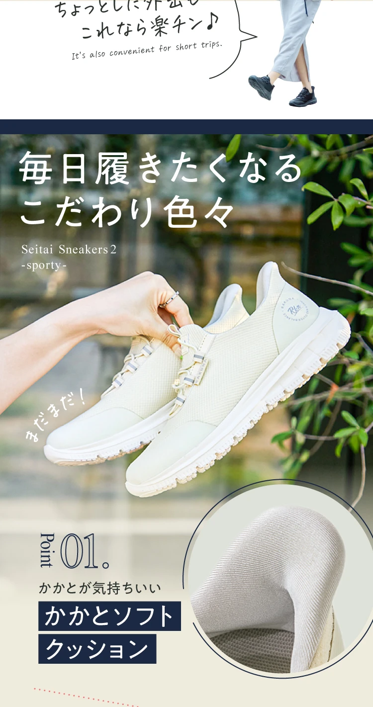 毎日履きたくなるこだわり色々 かかとソフトクッション