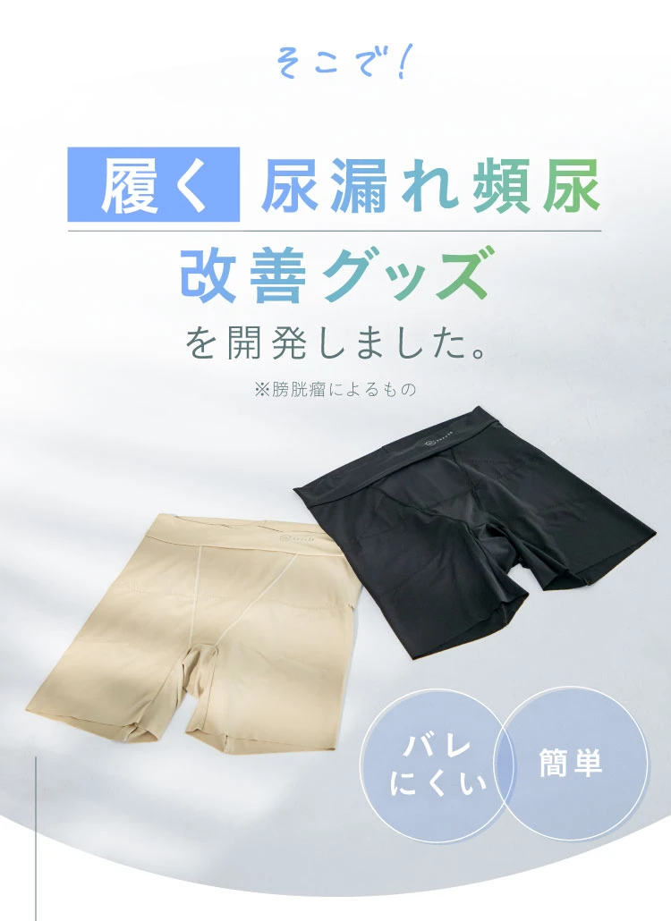 履く尿漏れ頻尿改善グッズを開発しました