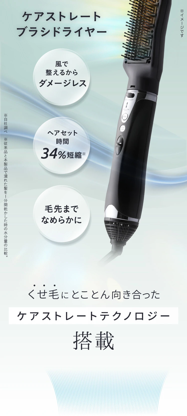 ケアストレートブラシドライヤー strainia (ストレーニア) | amepla