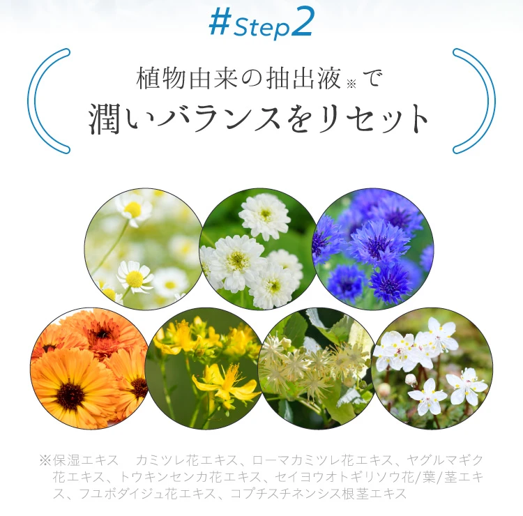 植物由来の抽出液で潤いバランスをリセット