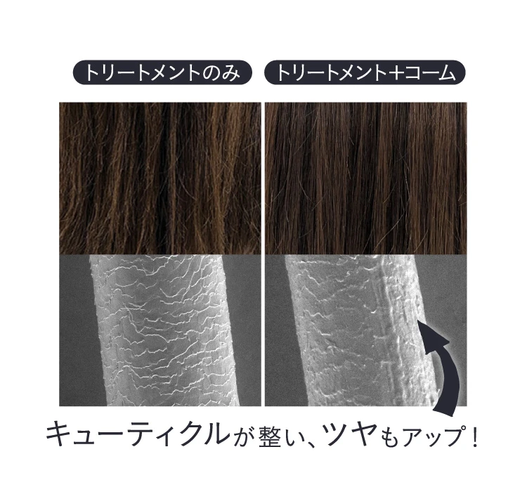 キューティクルが整い、ツヤもアップ！