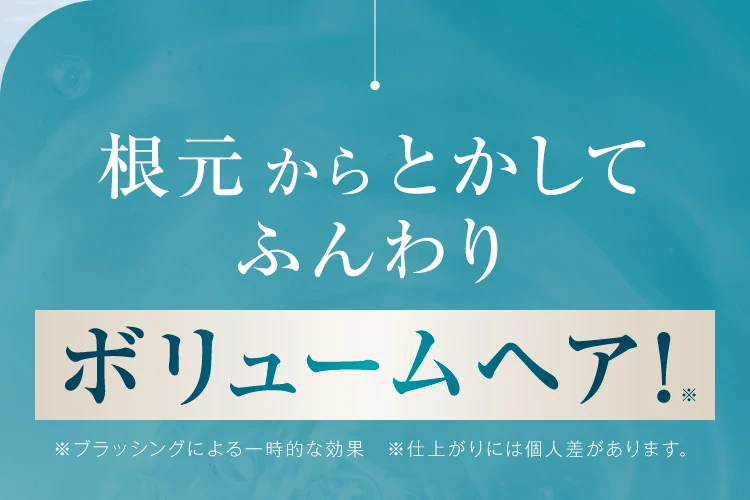 根元からとかしてふんわりボリュームヘア