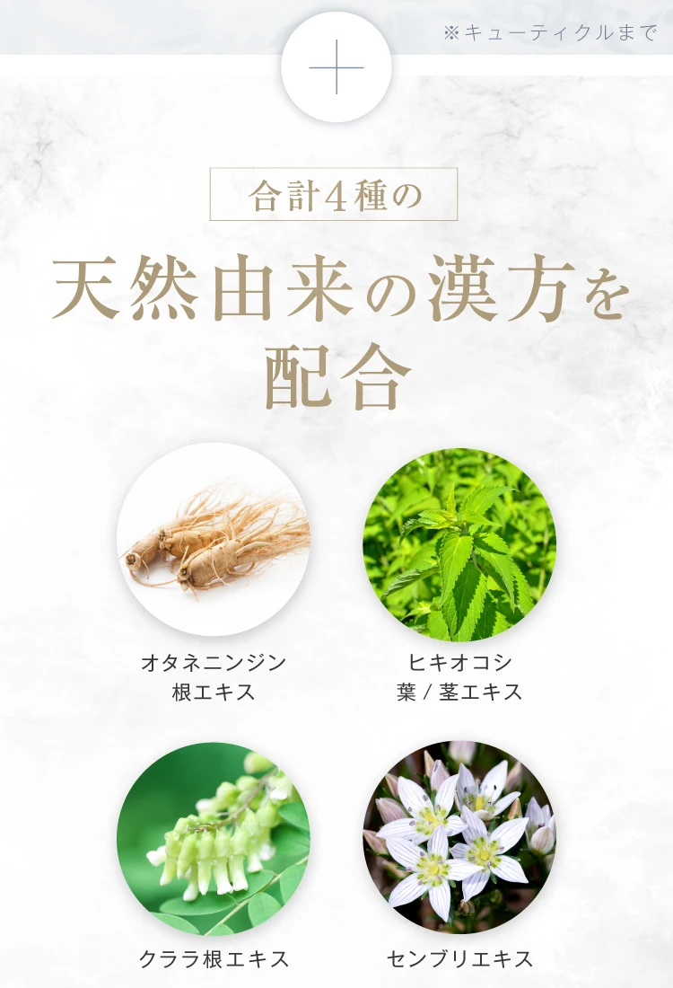 プラス合計4種の天然由来の漢方を配合