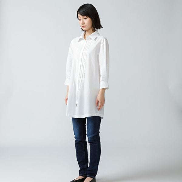 UV&DRYチュニックシャツ(ホワイト) 着用画像 斜め正面