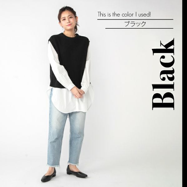 カラー整体パンプス ローヒール(ブラック)着用画像