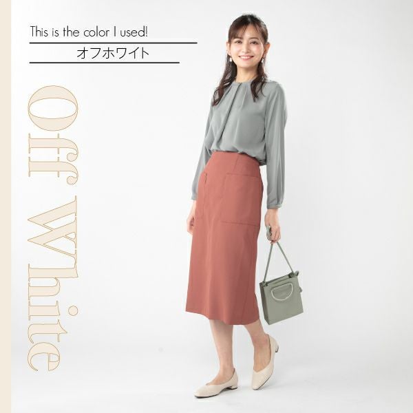 カラー整体パンプス ローヒール(オフホワイト)着用画像