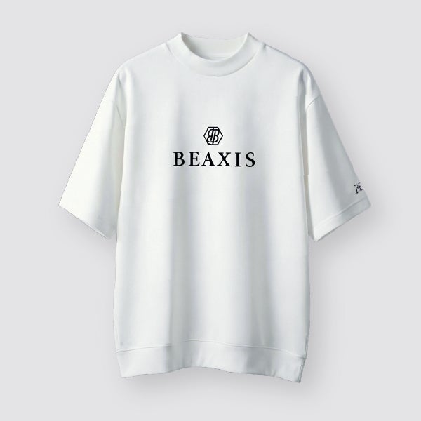 超美☆ BEAXIS ビーアクシス ゴルフ モックネック シャツ 半袖 ウエア モックネックオーバーTシャツ 明朝ロゴ BEAXIS(ビーアクシス) | amepla