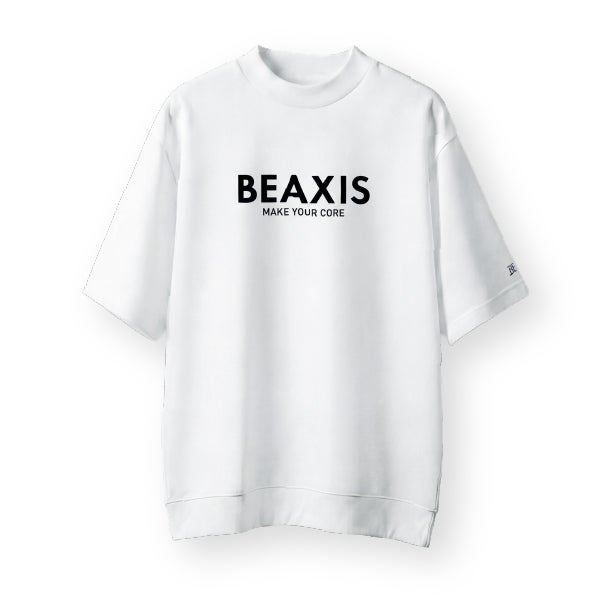 モックネックオーバーTシャツ ゴシックロゴ BEAXIS(ビーアクシス