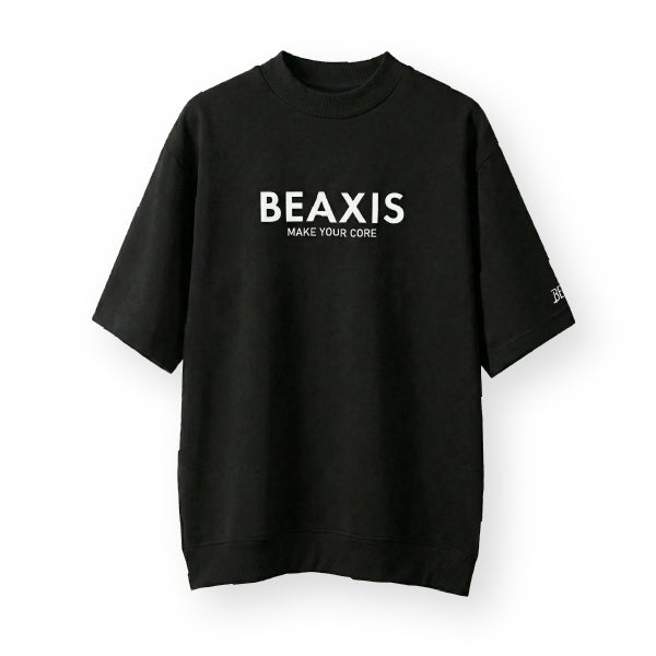 モックネックオーバーTシャツ ゴシックロゴ BEAXIS(ビーアクシス